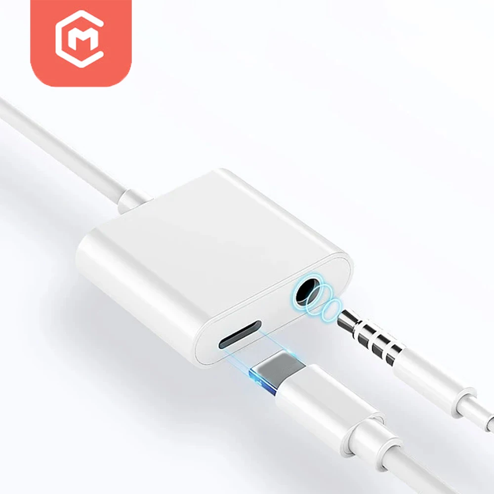 

Amazon Hotsales Abs 2 In 1 Headset 3.5mm Headphone Jack Adapter Earphone For Apple Headphone Charger Adapter
