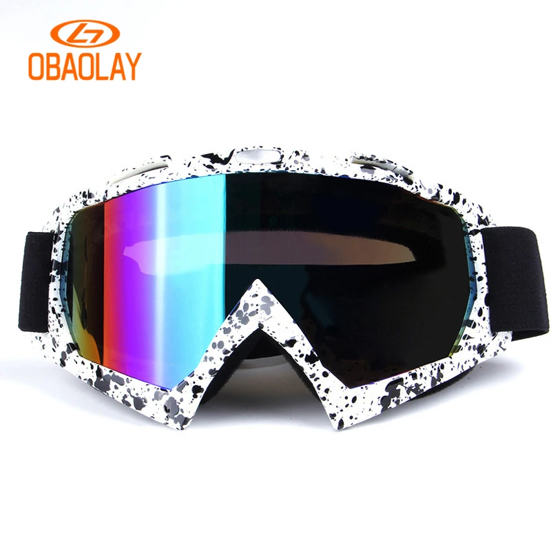 

OBAOLAY Motorcycle Motocross Glasses Goggles for Helmet Racing Dirt Bike ATV MX Goggles Clear Lens Off Road Eyewear sunglasses