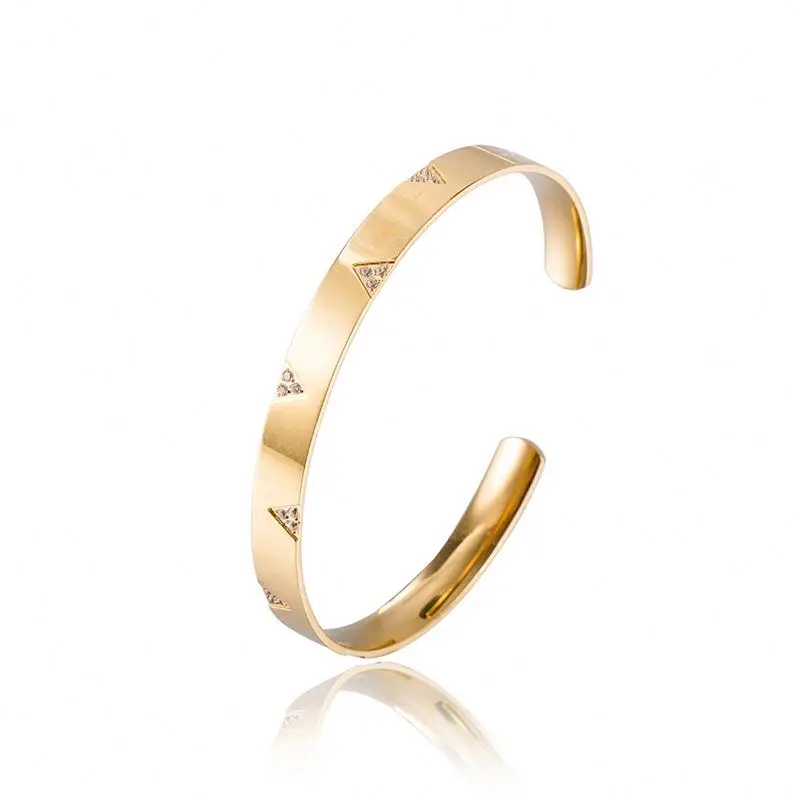 

Factory Direct Sales Vogue JokerJewelry Open Women Cuff Bracelet Diamond 2021 Bangle