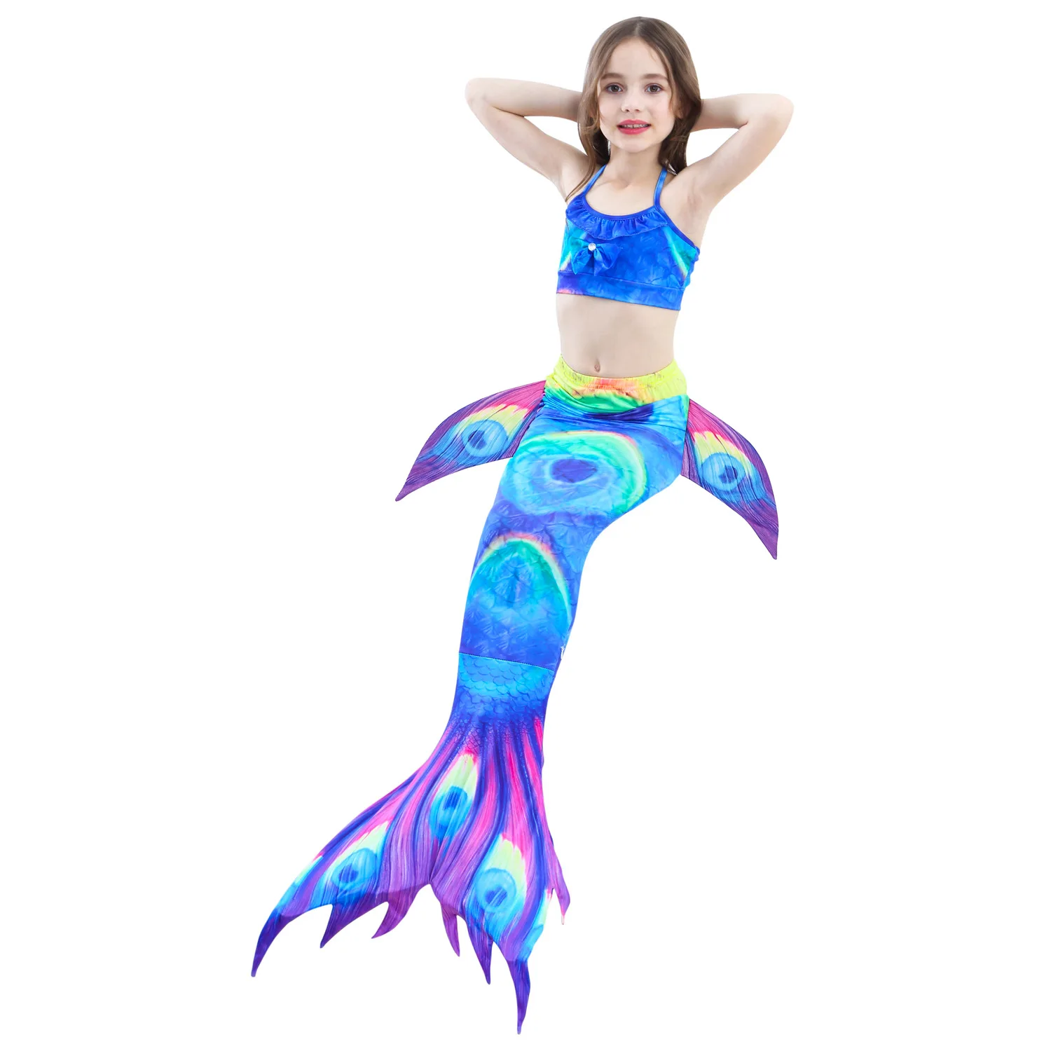 New 3pcs Mermaid Tail Bikini Cute Kids Swimsuit 12 Year Old Teen ...
