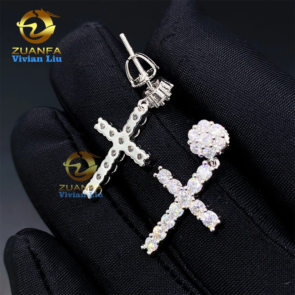 

High quality 18k gold plated 925 sterling silver fine jewelry luxury shiny vvs moissanite diamond earrings