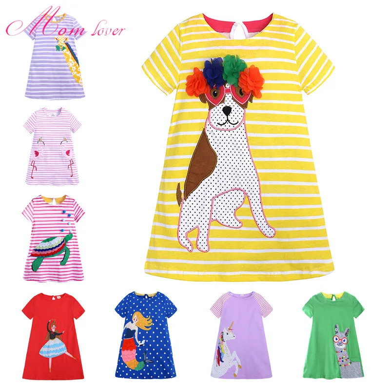 

latest kids girl clothing dress cotton baby frocks design girl cotton dress with Peter Pan Collar long t shirt, Flower, animal