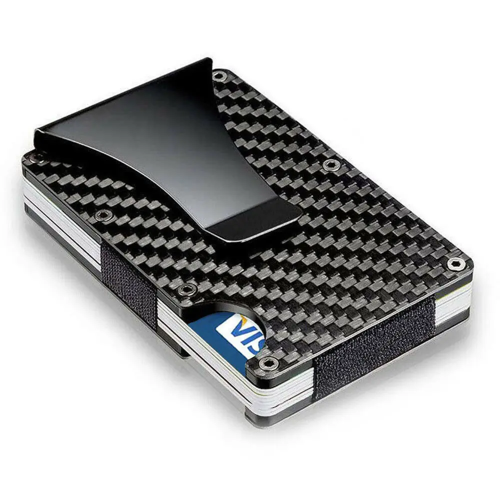 

Ultra Thin Metal Wallet/RFID Blocking Credit Card Holder/Slim Carbon fiber Card Case for Travel and Work