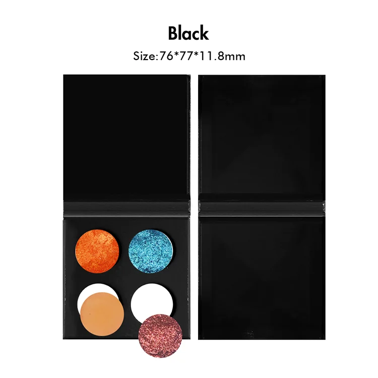 

Diy Eye Shadow Customized 4 Color Mini Black High-pigment Empty Eyeshadow Palette Customized