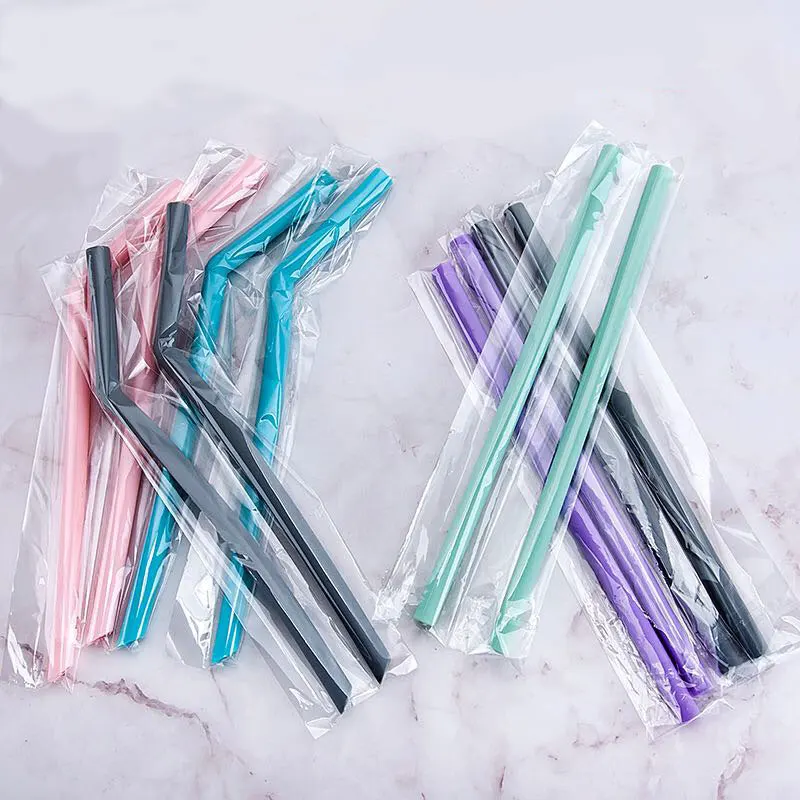 

Professional free sample 100% food grade different color silicone reusable straw, Customized color