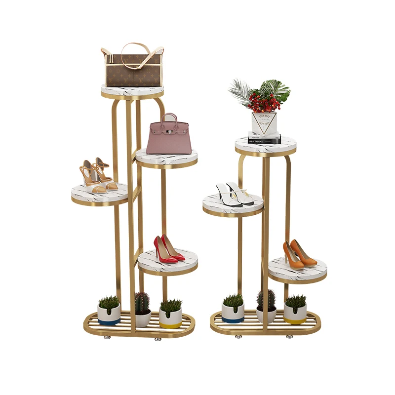 

Metal Shoe Store Display Tables Clothing Store Shoe Handbag Display Stands Promotion Tables