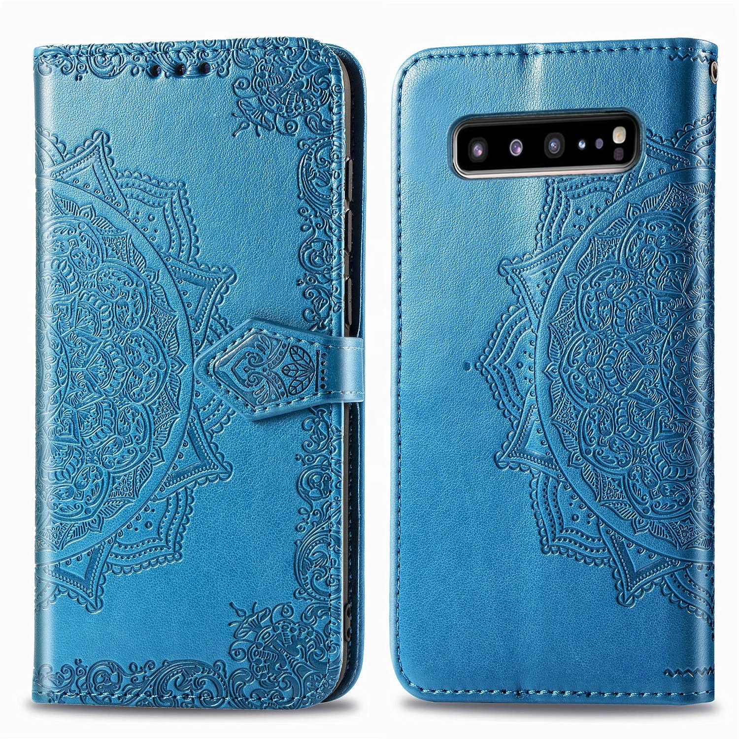 

For Samsung A10 S8 S9 S10 Datura Flower Wallet Leather Case Flip Stand Phone Skin Cover Mobile Phone Case