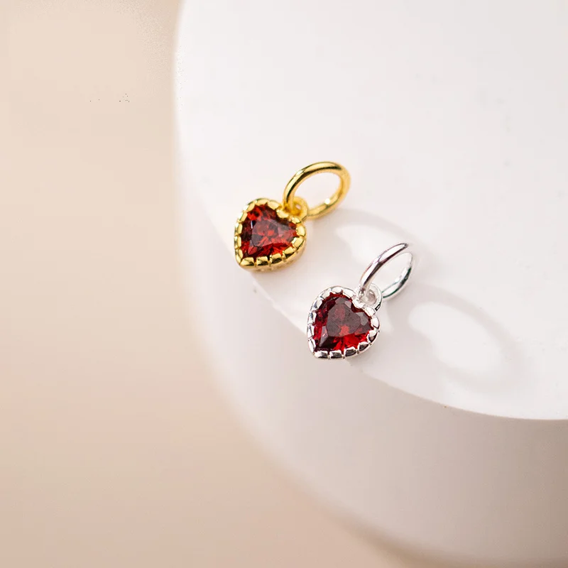 

Vintage fashion S925 heart zircon pendant for diy charm women accessories