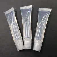 

Transparent best wholesale soft glitter no logo pink tint 8ml private label clear tube lip gloss base