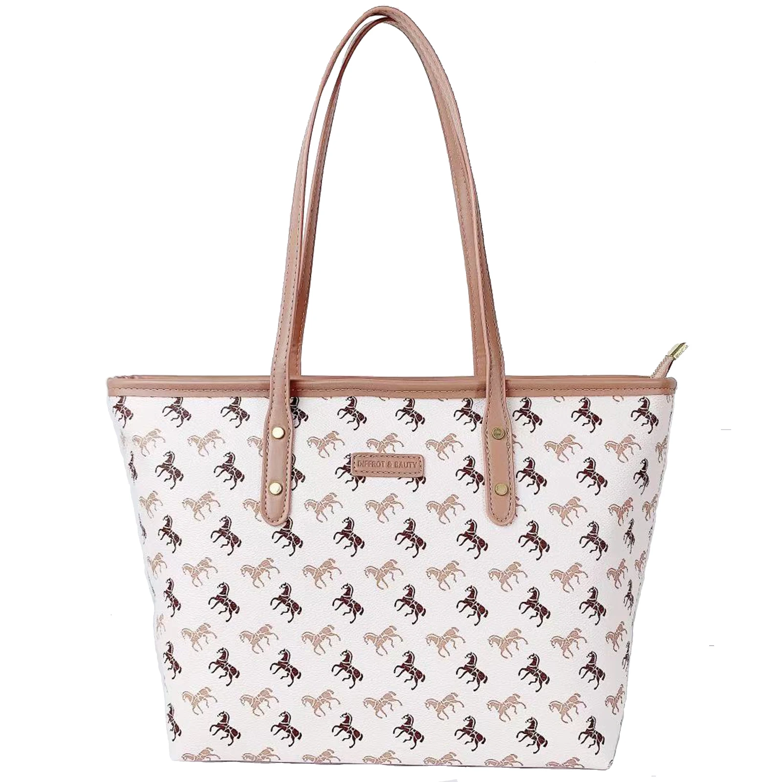 

Luxury horse pattern digital printed bags women shopping shoulder handbags