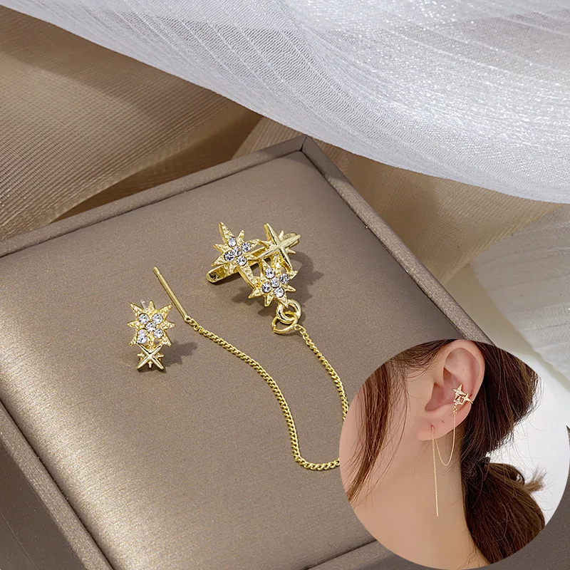 

fashion trendy rhinestone star wire earrings 2021