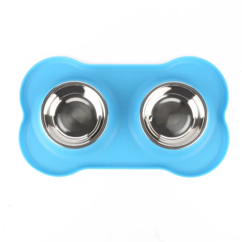 

Hot selling stainless steel pet bowl with bone Silicone Mat, Customized