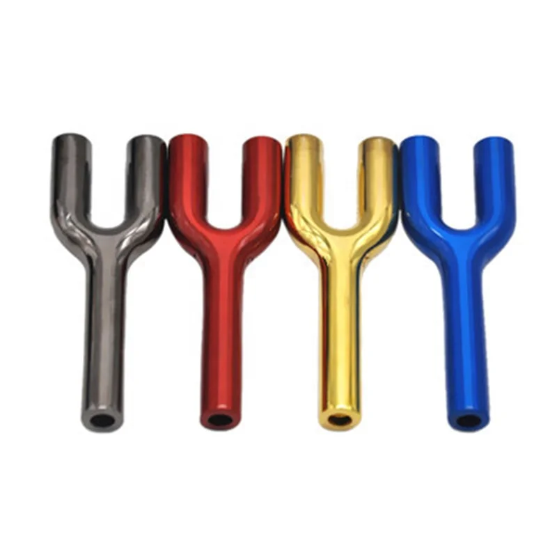 

Metal Y-shaped Mini Smoking Pipe, Gun-black/red/gold/blue/sliver