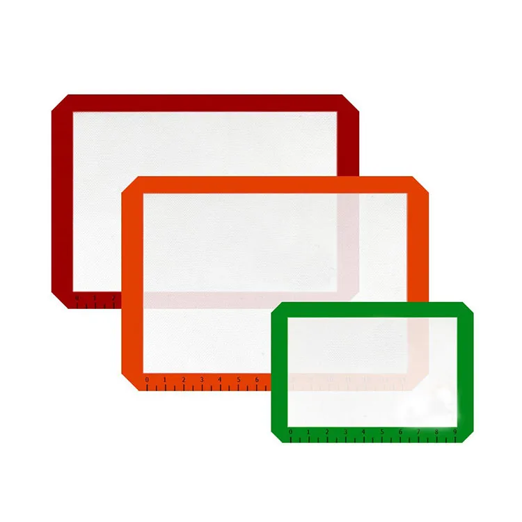 

3 set heat resistant reusable non stick silicone baking mat, Black,red,white,blue