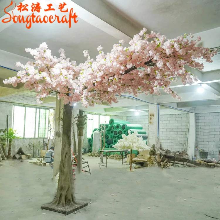 

Wedding Table Centerpiece Decoration Use High Quality Fiberglass Artificial Pink Cherry Blossom Tree, White,pink