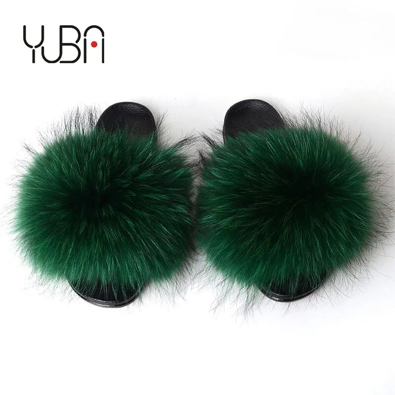 

Wholesale Women Plush Furry Real Fur Slippers