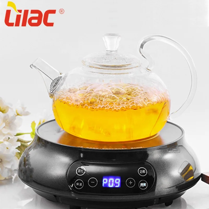

Lilac 1100ml Teapot+electric Stove Multi Function Electrical Warmer Glass Kettle Infuser Pot Electronic Brew Tea Maker Set
