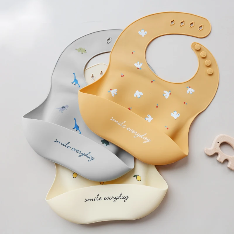 

Wholesale Custom Food Grade Bpa Free High Quality Adjustable Soft Waterproof Silicone Baby Bibs, Colors