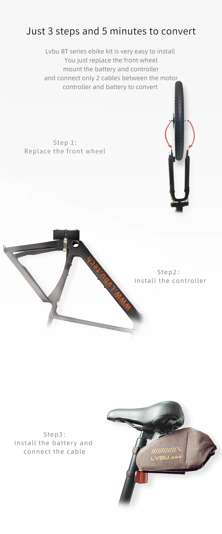 Easy To Fit Conversion Kits 16 To 700c Inch Bt40v Folding Bicycle