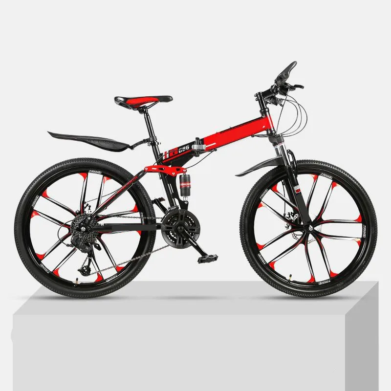 

Folding mountain bike adult one-wheel double shock absorption off-road variable speed male and female middle school students fas