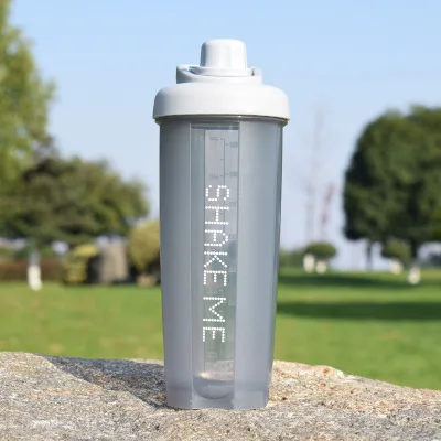 

Custom Logo BPA Free 700ml Tritan Plastic Custom Protein Shaker Bottle, Grey, black, white