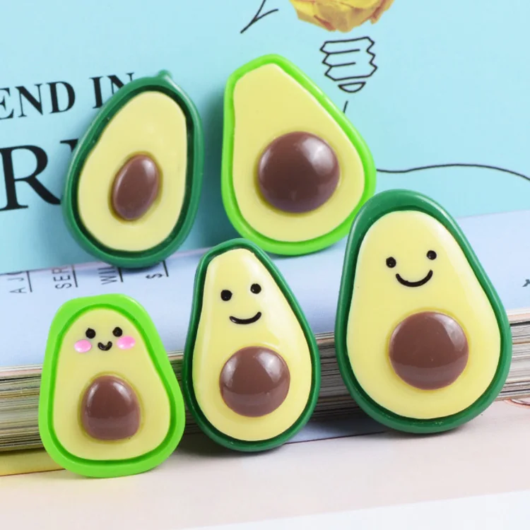 

hot sale lovely fake avocado shape flatback diy accessories resin cabochon for earring making