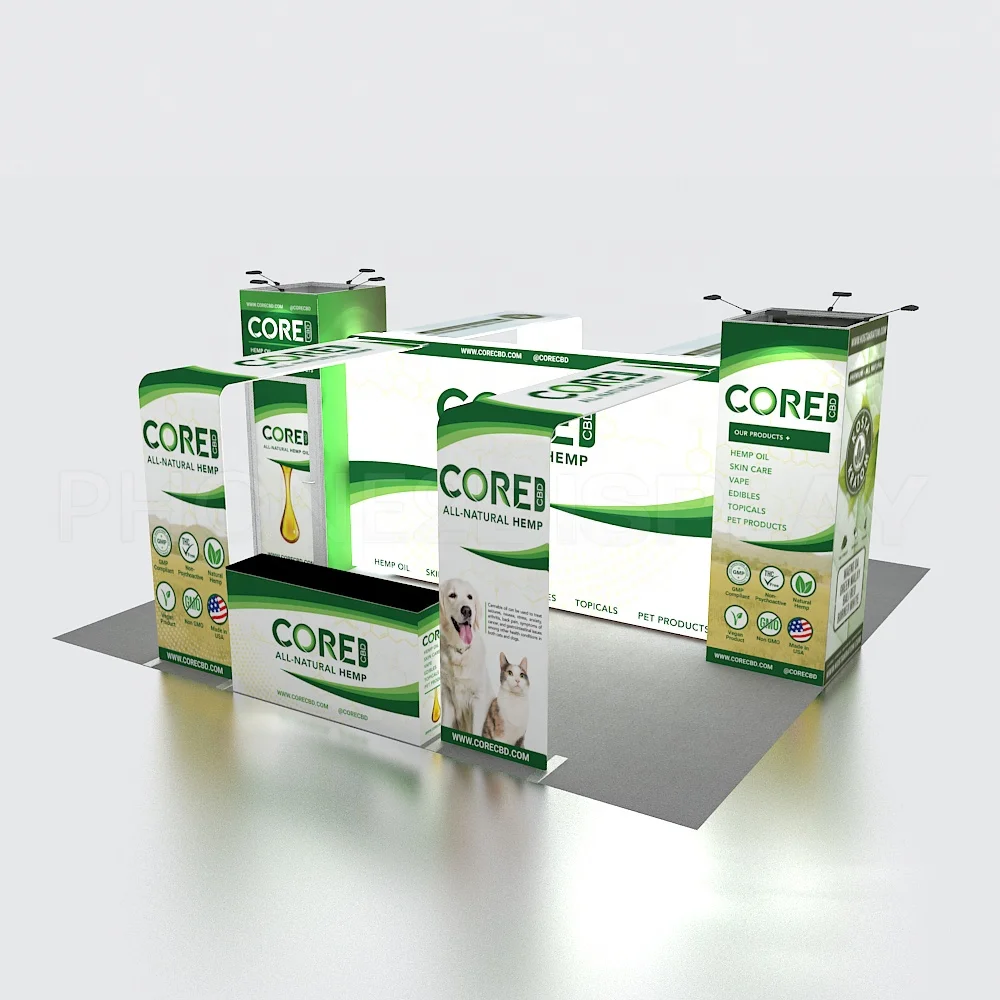 
6x6 eye catching custom graphic LED backlit Exhibition Booth for any fair show 