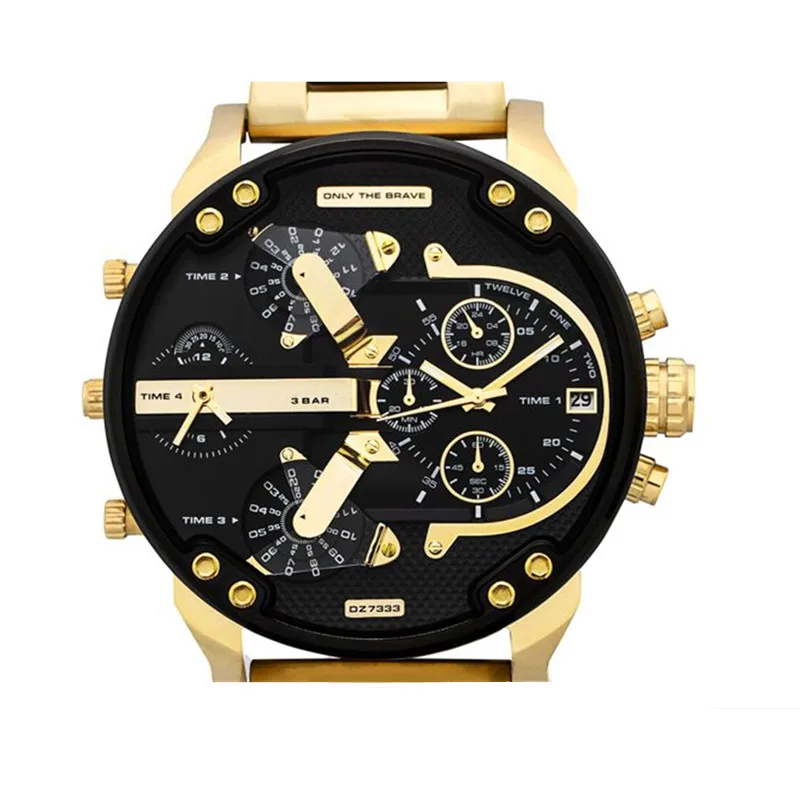 

Men's Quartz Black Dial Chronograph Mr. Daddy 2.0 Gold-Tone Ion-Plated Stainless Steel Bracelet Watch 57mm DZ7333