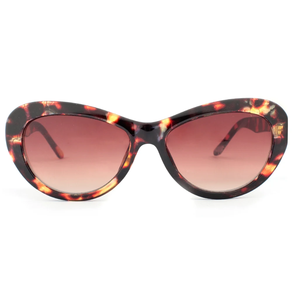 

Plastic fashion women oval polarized demi brown sunglasses