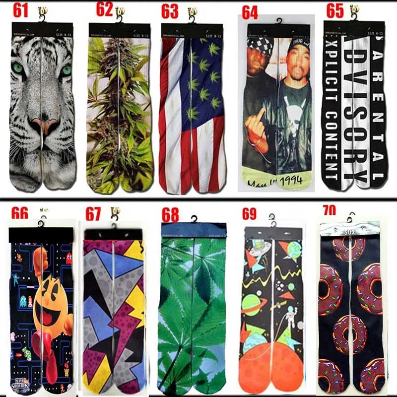 

3d printed socks Fashion Design Men Women 3D Socks Sublimation Custom Printed Socks, As photo