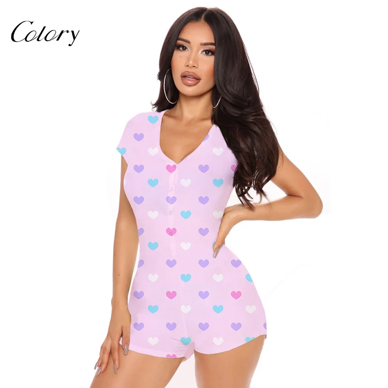 

Colory Plus Size Pajama Set Onesie Pajamas Short Sexy For Women, Picture shows