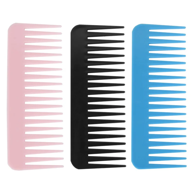 

Private Label Durable Plastic Black Yellow Big Carbon Gold Wide Tooth Hair Massage Detangling Bone Comb Pink Set Manufacturers, Customized