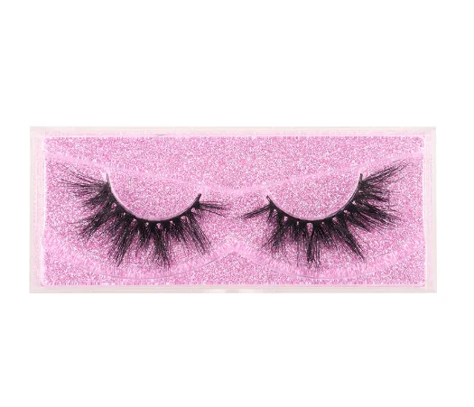 

Wholesale Cruelty Free 3D Mink Eyelashes Private Label Eyelash Box Pink Glitter Custom Fake False Eyelash Packaging, Gold