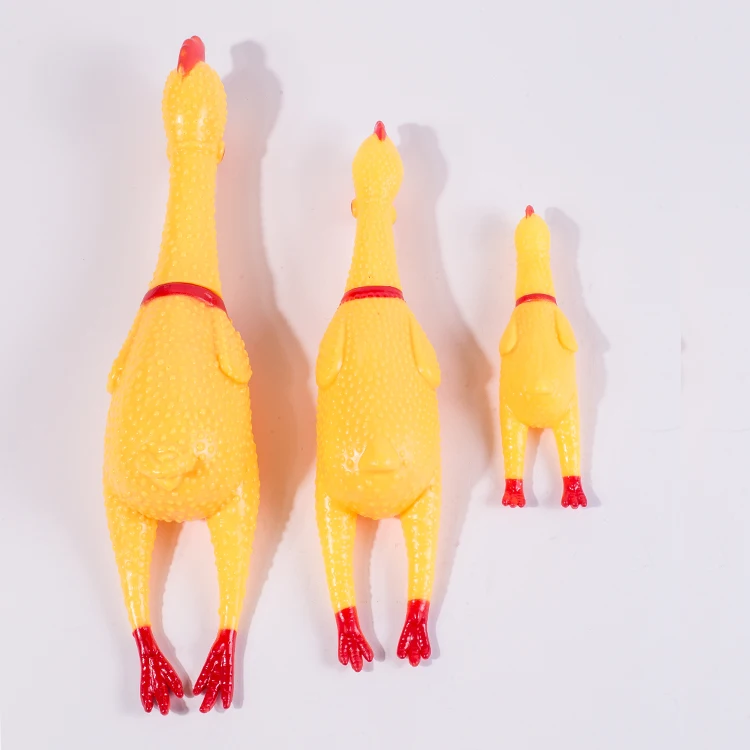 

Custom Pet Toy Three Size Scream Chicken Dog Toy Dog Bite Glue Toy, Picture color