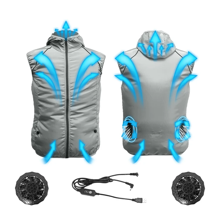 

Portable battery powered 2 fans cooling clothes for summer