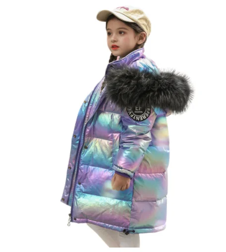 

Snowsuit Children's Winter Down Jacket for Girls Clothes Waterproof Outdoor Hooded Coat Kids Parka Real Fur Clothing