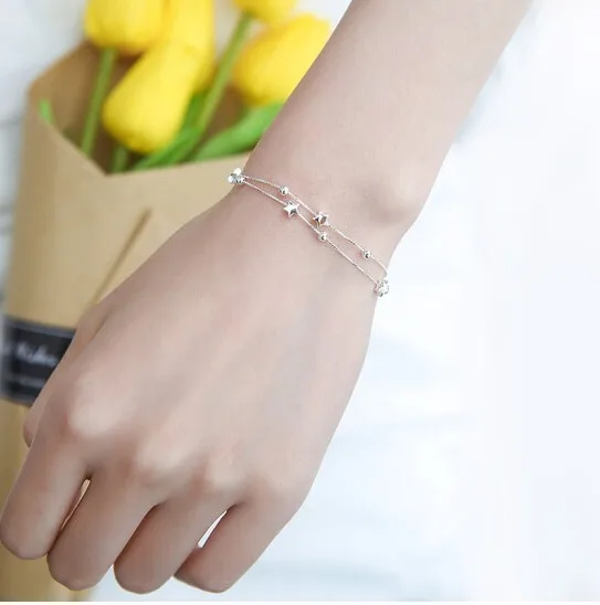 

New star bracelet Japanese and Korean simple sweet small fresh INS Sen style, Silver color