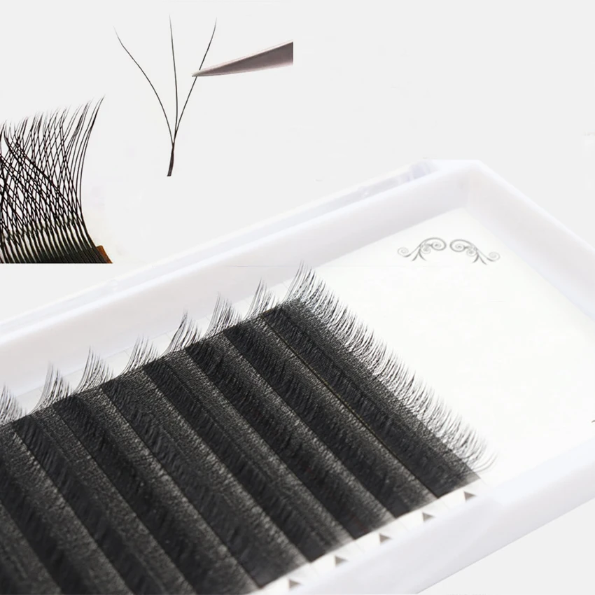 

W Lashes Premium Mink Individual Eyelashes Custom Private Label For Solon clover Eyelash Extension, Natural black