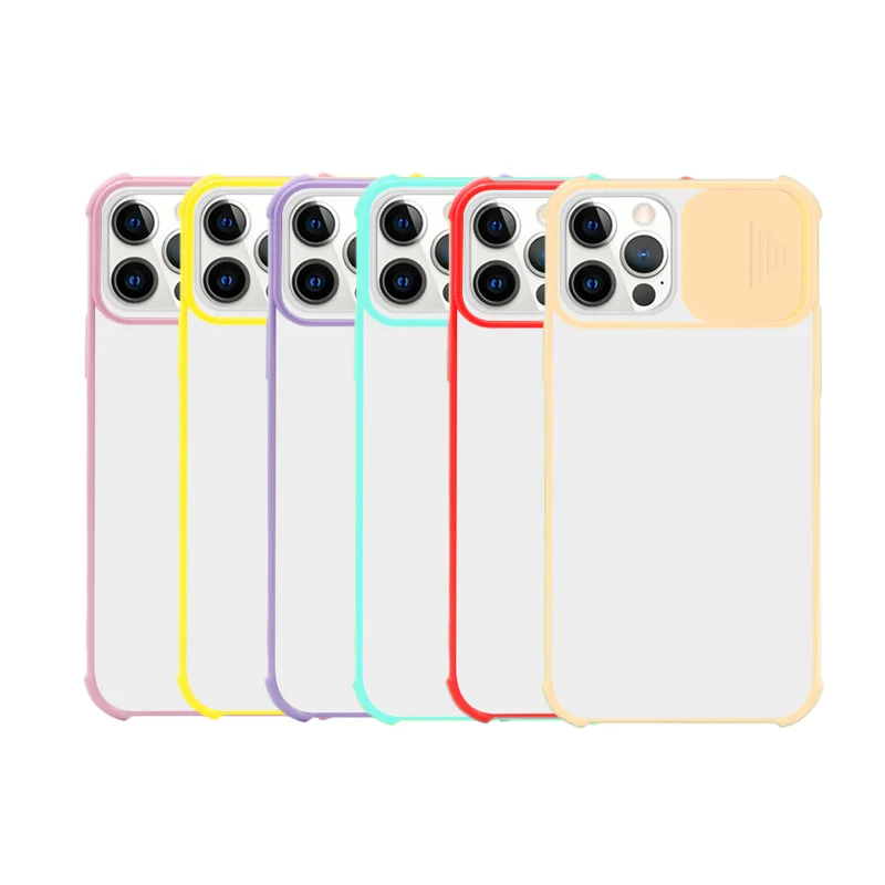

For iPhone 13 Case,Camera protection Transparent Clear Acrylic Color border Cover Phone Case For iPhone 12 Pro Max, As picture