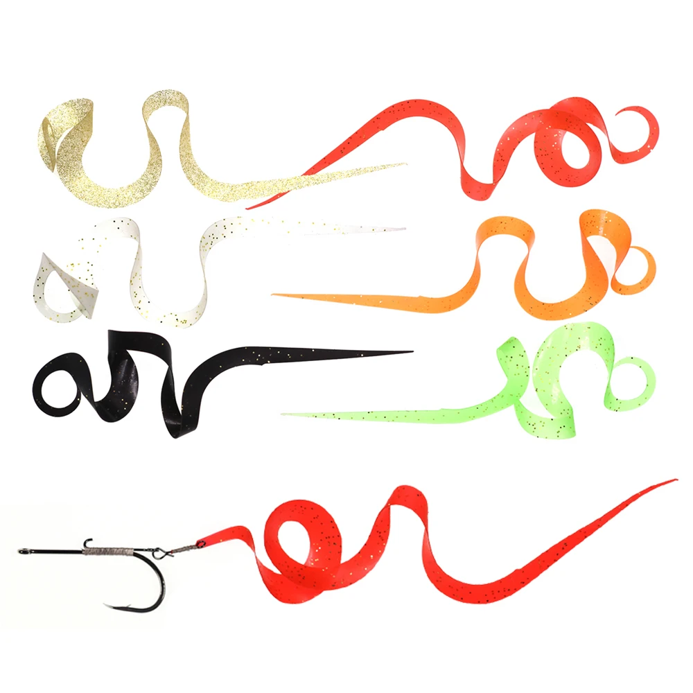

Vampfly Ultra thin Long Wiggle Tails for Pike Muskie Steelhead Streamer Fly Tying Material and for Fly Fishing Streamers, Lumo white, green, black, red, orange, golden