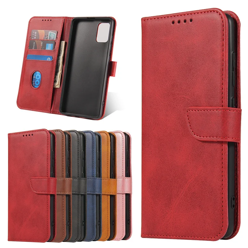 

Wallet Leather Case For Samsung S21 FE S20 Plus Ultra A02 A01 A12 A03s A21 A11 A31 M12 Note 20 Card Slots Phone Bag Back Cover, 6 colors