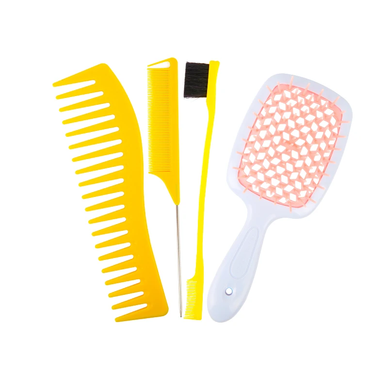 

detangling hair brush wide tooth logo hair massage comb set