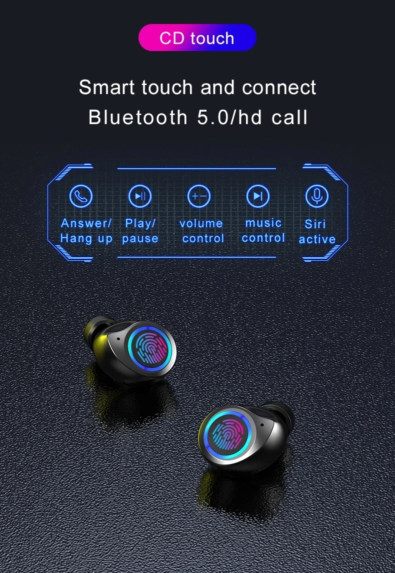 LED HD Display Wireless Earbud TW80 TWS Stereo Headphone in-Ear Built-in Mic Headset Premium Deep Bass Sound Sport Earphone - ANKUX.COM