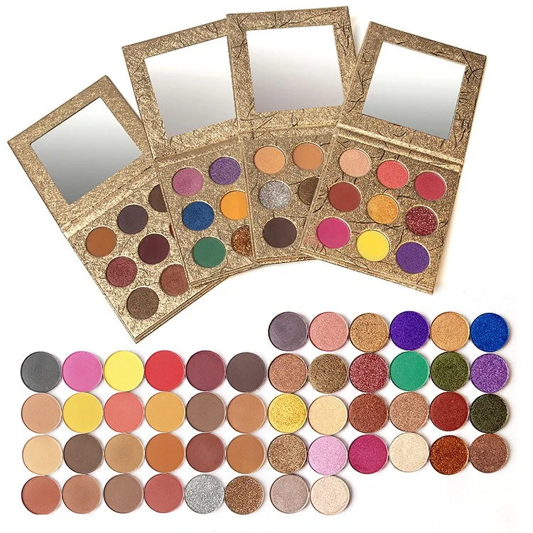 

No Logo Smoky 9 Color Eye Shadow Customized Gold Eyeshadow Palette Private Label High Pigment Eye Shadow Palette Cosmetics