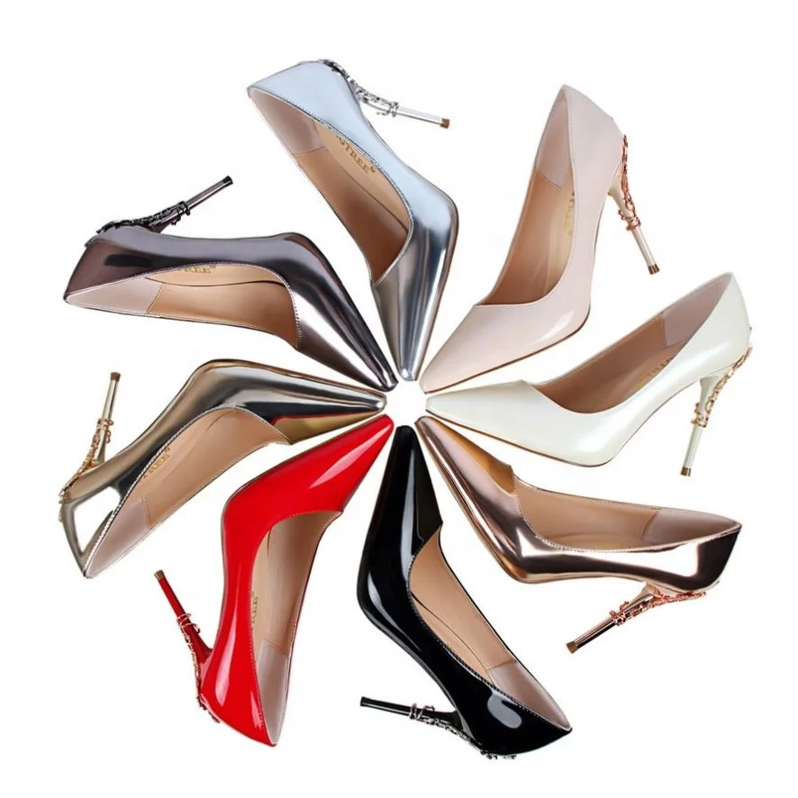 

Stilettos Heel Big Tree Shoes Pointed Toe Shoes women Heels Sexy Luxury Patent Leather Ladies Office Shoes, 8 colors