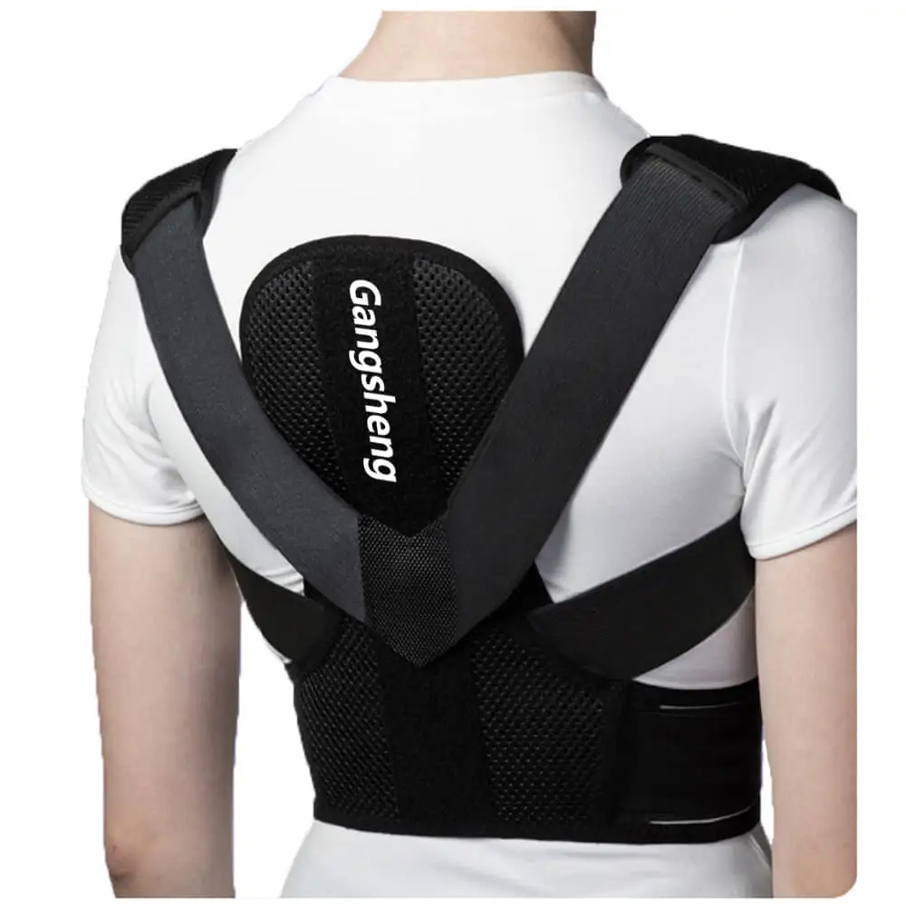 

Stock Comfortable Foam Sandwich Mesh Fabric Waist Spine Back Posture Corrector with Steel Stays