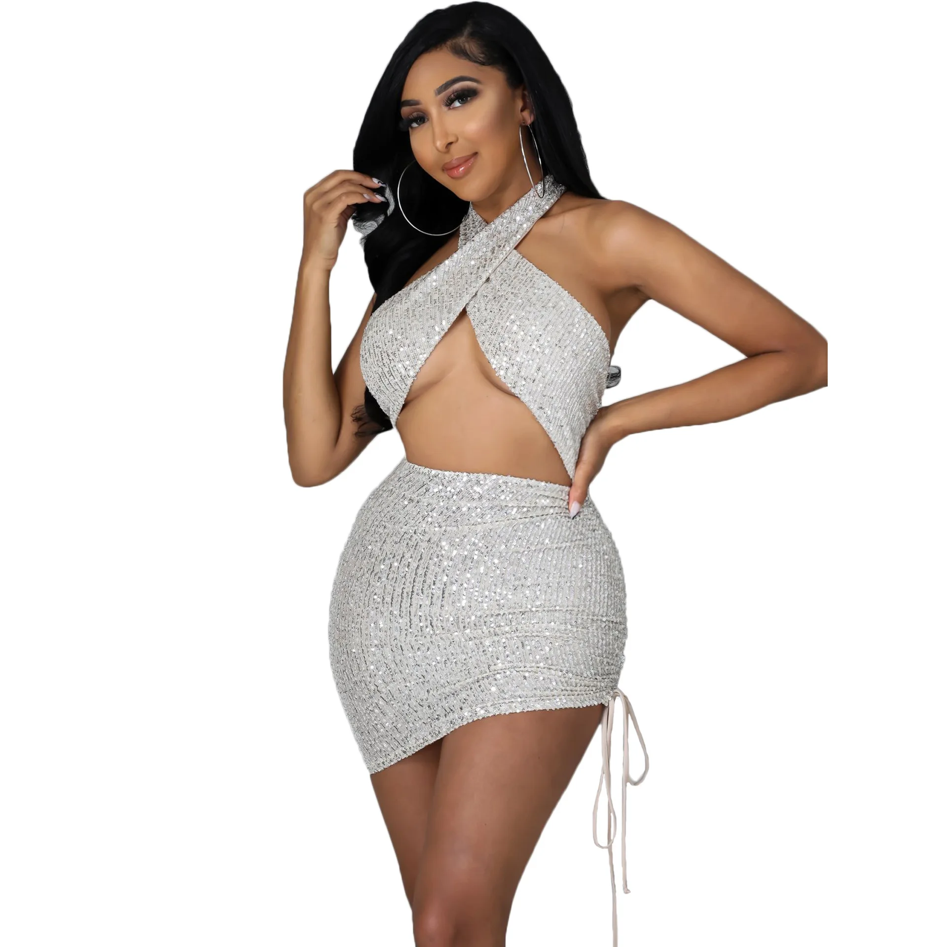 

Slip Summer Short Sequin Ladies Bodycon Party Wear Dresses 80s 90s Mini Club Dress Sexy For Women 2022