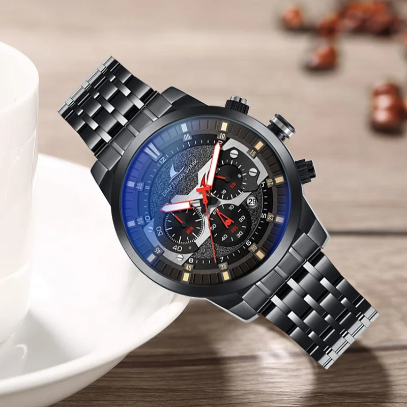 

Luxury Wrist Watch Fashion Brand Mens Chronograph Quartz Watches