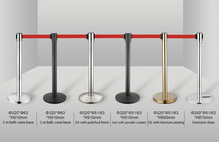 stainless steel retractable belt queue rope