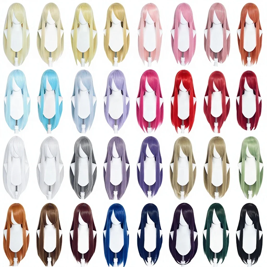 Wholesale 80cm Long Straight Wig Cosplay Multi Colors MSN Synthetic Anime Cosplay Heat Resistant Hair Wigs for Party
